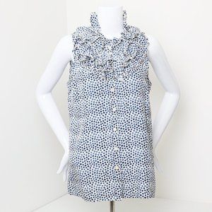 J. Crew Ruffle Collar Polka-Dot Blouse